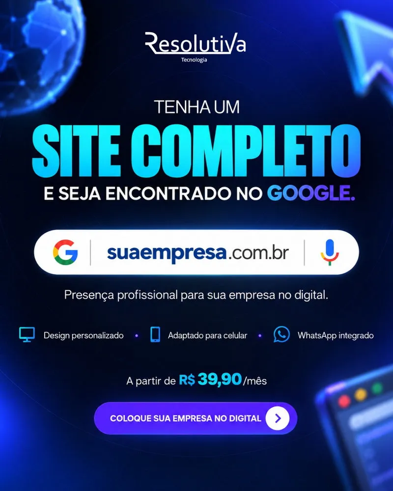 Sua empresa merece ser encontrada por quem já está procurando pelos seus serviços! 💙

Tenha um site profissional, personalizado, adaptado pa